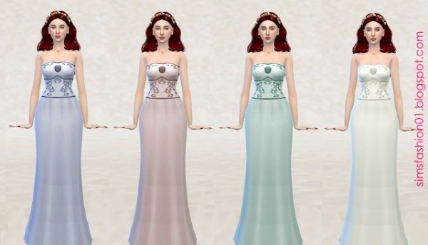  The Sims Resource: Medieval Dress by SimsFashion01