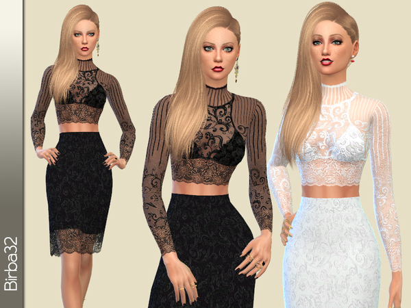  The Sims Resource: Modern lace dress by Birba32