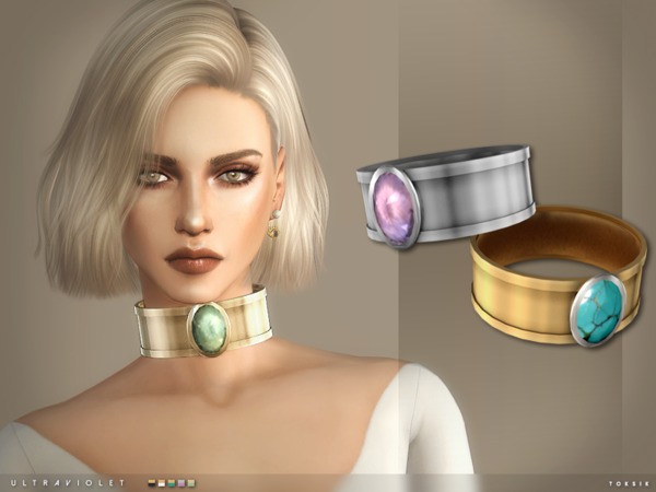  The Sims Resource: Ultraviolet Choker by toksik