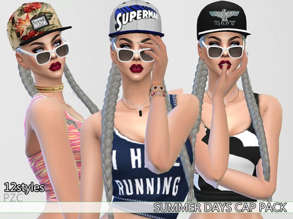  The Sims Resource: Summer Days Cap Pack by Pinkzombiecupcake