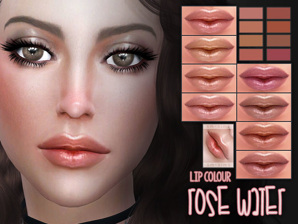  The Sims Resource: Rose Water    Pop Lip Colour by Screaming Mustard