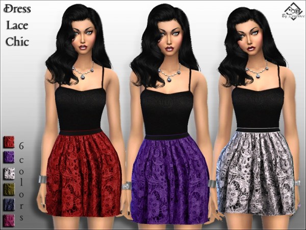  The Sims Resource: Dress Lace Chic by Devirose