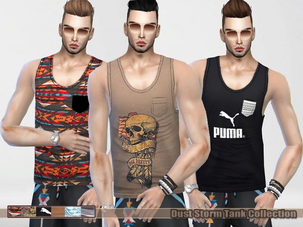  The Sims Resource: Dust Storm Tank Tops Collection by Pinkzombiecupcake
