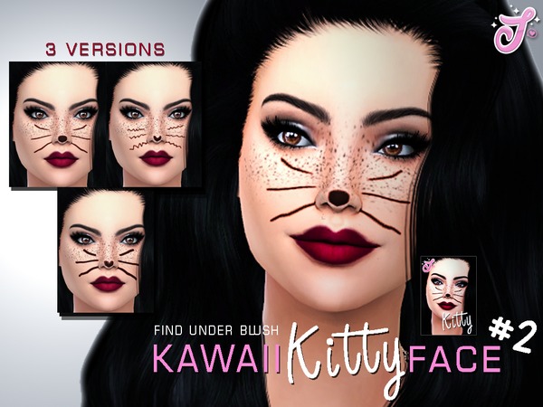  The Sims Resource: Kawaii Kitty Face 2 by Senpai Simmer