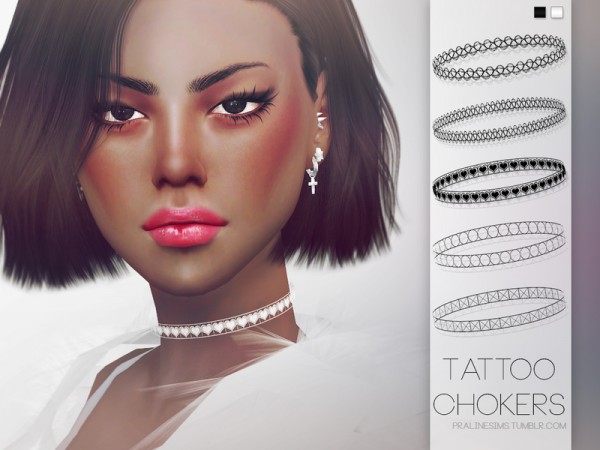  The Sims Resource: Tattoo Chokers by Pralinesims