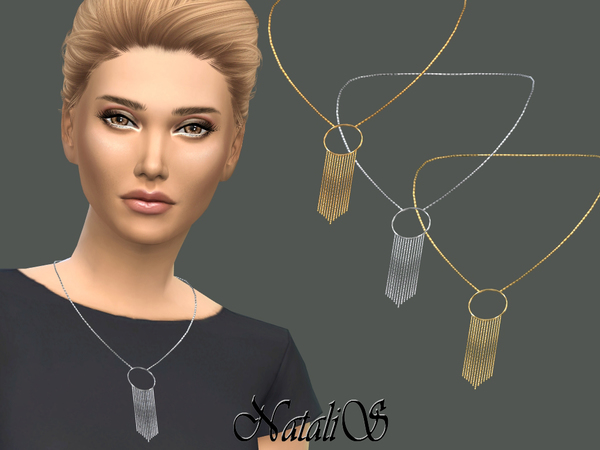 The Sims Resource: Hanging chain necklace by NataliS