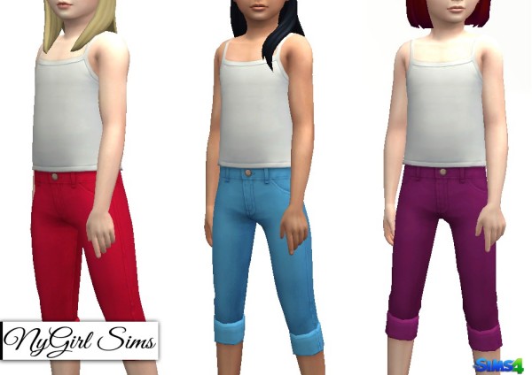  NY Girl Sims: Colorful Cropped Jeans