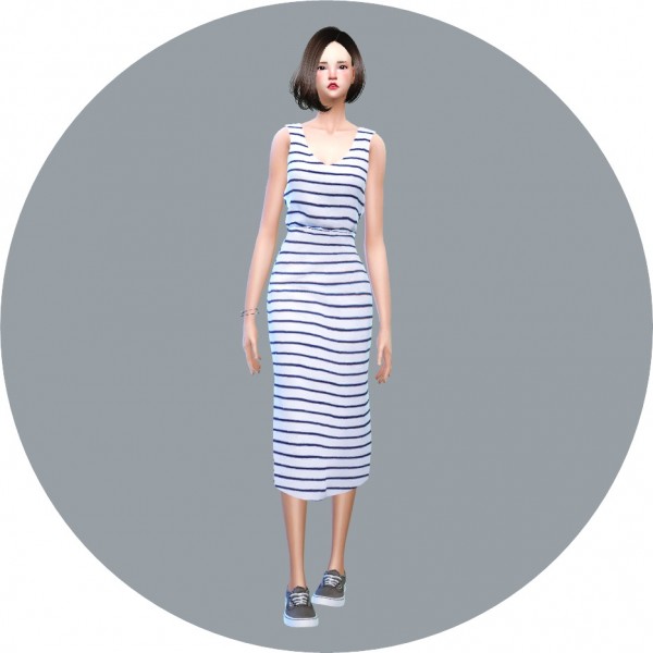  SIMS4 Marigold: Casual Sleeveless Dress