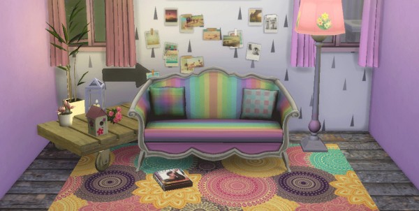  Mod The Sims: Pastel stripes and little houses Cozofa by PoisonedFlower