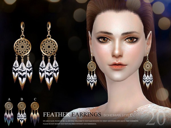  The Sims Resource: Earrings 20 by S Club