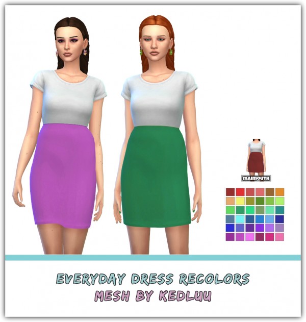  Simsworkshop: Everyday Dress Recolors by Maimouth