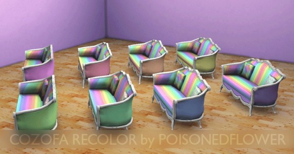  Mod The Sims: Pastel stripes and little houses Cozofa by PoisonedFlower