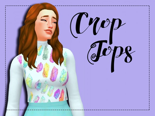  Simsworkshop: Crop Top With Sleeves Recolor by Weepingsimmer