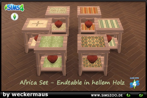  Blackys Sims 4 Zoo: AfricaSet Recolors Endtable by weckermaus