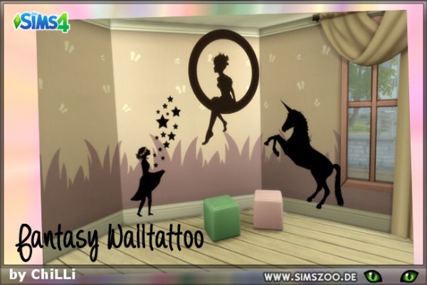  Blackys Sims 4 Zoo: Fantasy Walltattoo 1 by ChiLLi