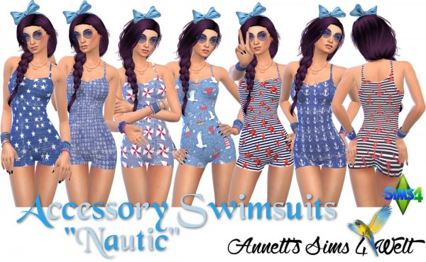 Annett`s Sims 4 Welt: Accessory Swimsuits Nautic