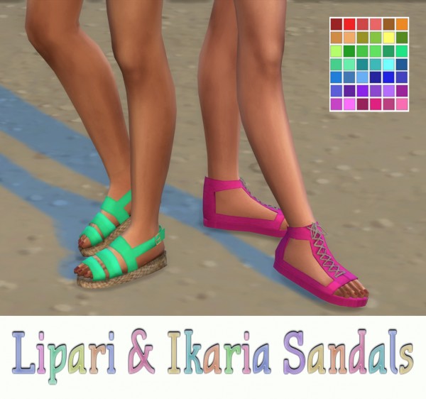 Simsworkshop: Lipari & Ikaria Sandals Recolors by maimouth