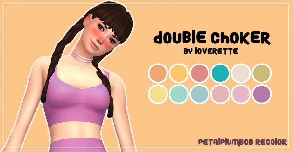  Simsworkshop: Loverett Double Choker by PetalPlumbobs