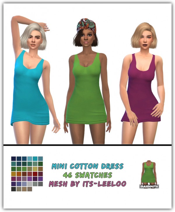  Simsworkshop: Mini Cotton Dress by maimouth