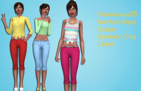  Simsworkshop: Summer Crop Jeans by Annabellee25