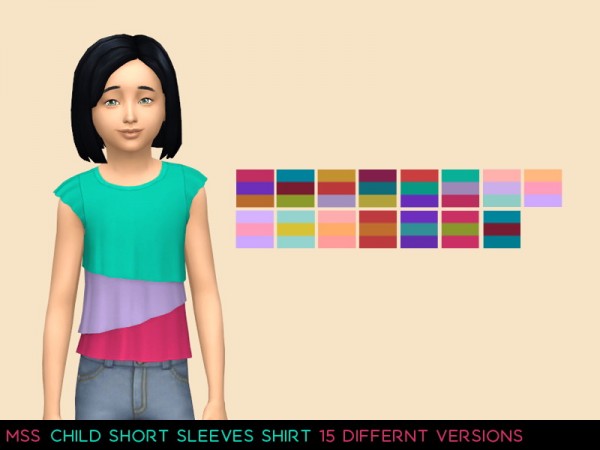 Simsworkshop: Child Short Sleeves Shirt by midnightskysims