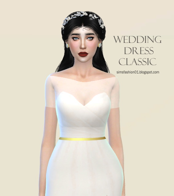  Sims Fashion 01: Satin Wedding Dress