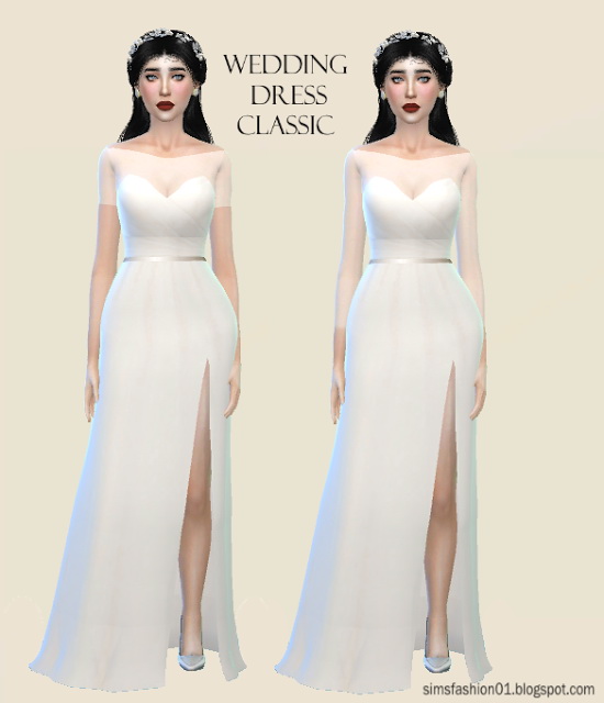  Sims Fashion 01: Satin Wedding Dress