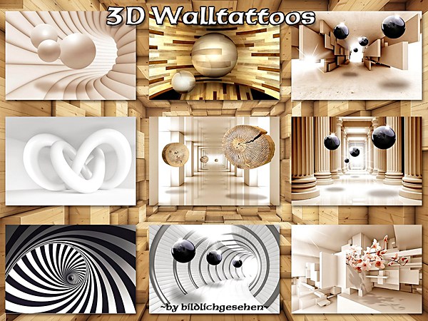  Akisima Sims Blog: 3D Walltattoos