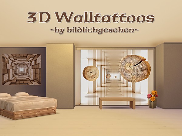  Akisima Sims Blog: 3D Walltattoos