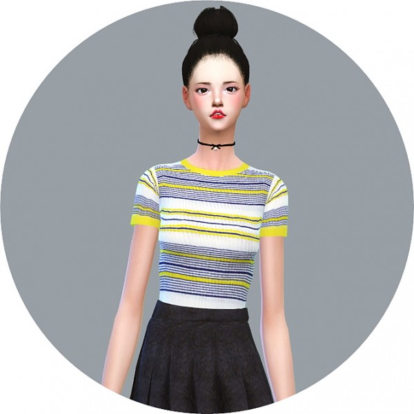 SIMS4 Marigold: Tight Short Sleeve Top • Sims 4 Downloads