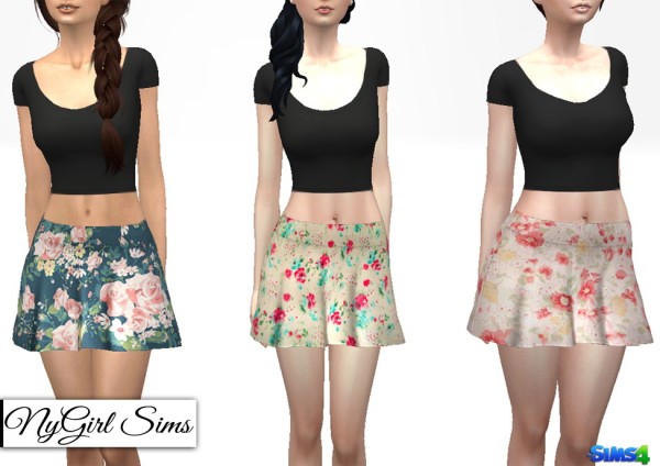  NY Girl Sims: Floral Flare Skirt