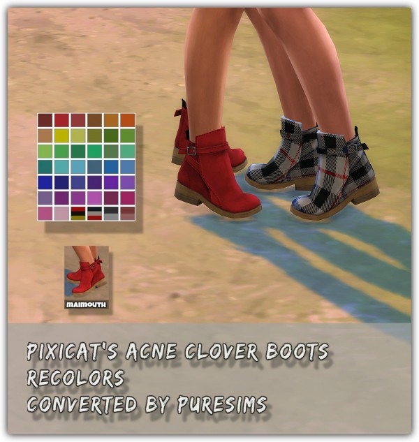  Simsworkshop: Acne Clover Boots Recolors by maimouth