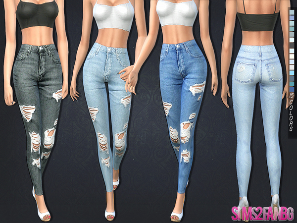 The Sims Resource: 198   Ripped skinny jeans by sims2fanbg
