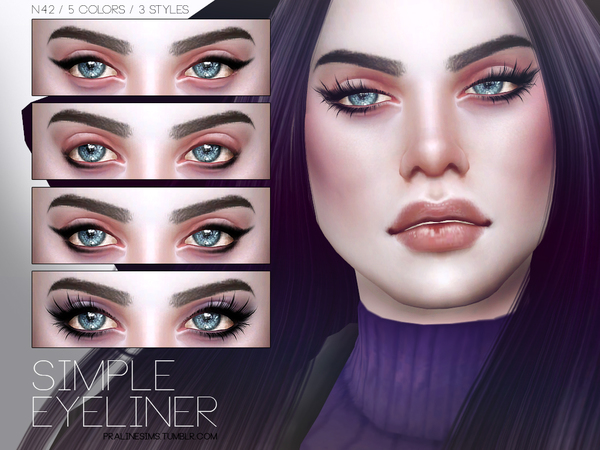 The Sims Resource: Simple Eyeliner N42 by Pralinesims