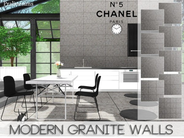  The Sims Resource: Modern Granite Walls by Pralinesims