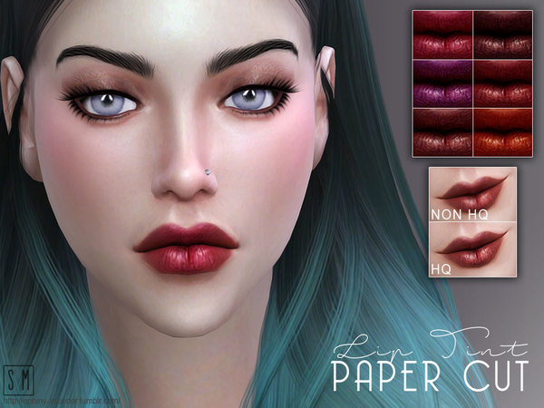  The Sims Resource: Paper Cut    Lip Tint by Screaming Mustard