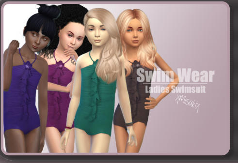  Xmisakix sims: Ladies Swimsuits and Puffy Dresses