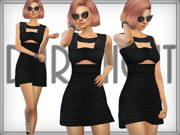  The Sims Resource: Cutout Mesh Mini Dress by DarkNighTt