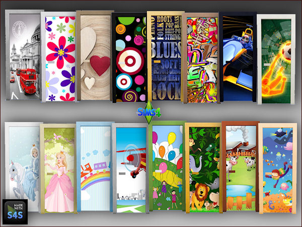  Arte Della Vita: 2 sets of doors with wallcoverings for kids
