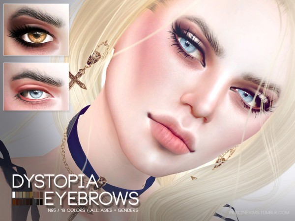  The Sims Resource: Dystopia Eyebrows N95 by Pralinesims