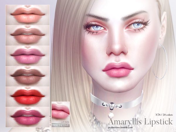  The Sims Resource: Amaryllis Lipstick N78 by Pralinesims