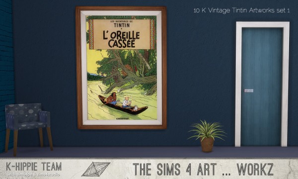  Simsworkshop: K Vintage Tintin Artworks – set 1   1 by k hippie