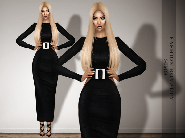  The Sims Resource: Long Dress With Belt by Fashion Royalty Sims