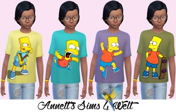  Annett`s Sims 4 Welt: Shirts for Boys The Simsons