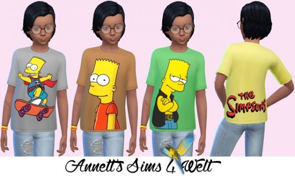  Annett`s Sims 4 Welt: Shirts for Boys The Simsons