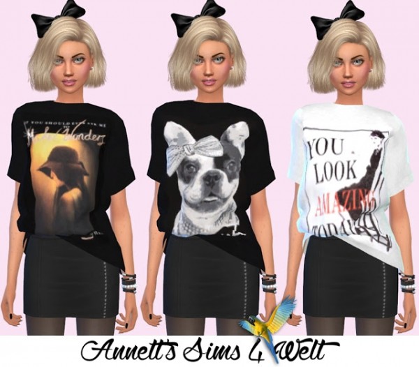  Annett`s Sims 4 Welt: Marigolds Free Boxy Tee recolored