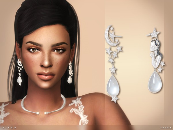  The Sims Resource: Virgo Earrings by toksik