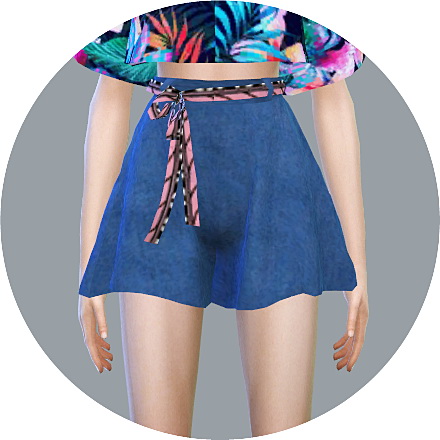 SIMS4 Marigold: Skirt Pants With Belt