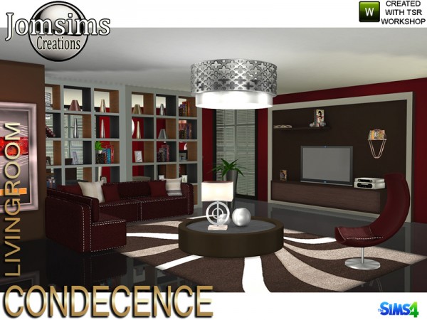 condecence living room sims 4