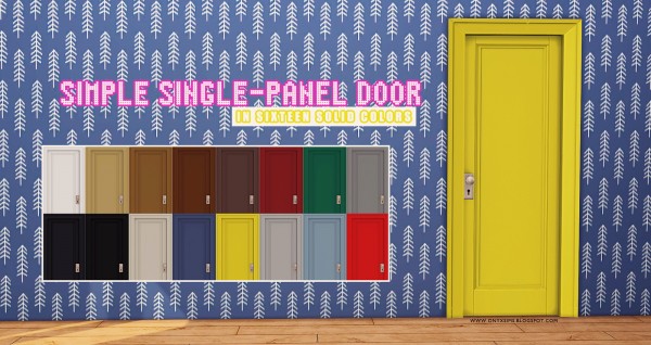 Onyx Sims: Solid Colors   Simple Single Panel Door